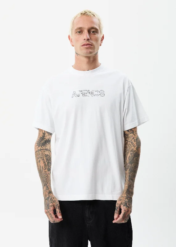 Soft Fashion AFENDS Mens Outline - Boxy T-Shirt - White