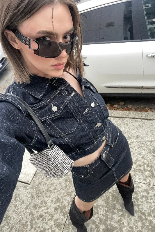 New Products DENIM JACKET AND SKIRT SET