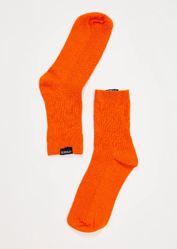 Independent design AFENDS Unisex The Essential - Ribbed Crew Socks - Orange