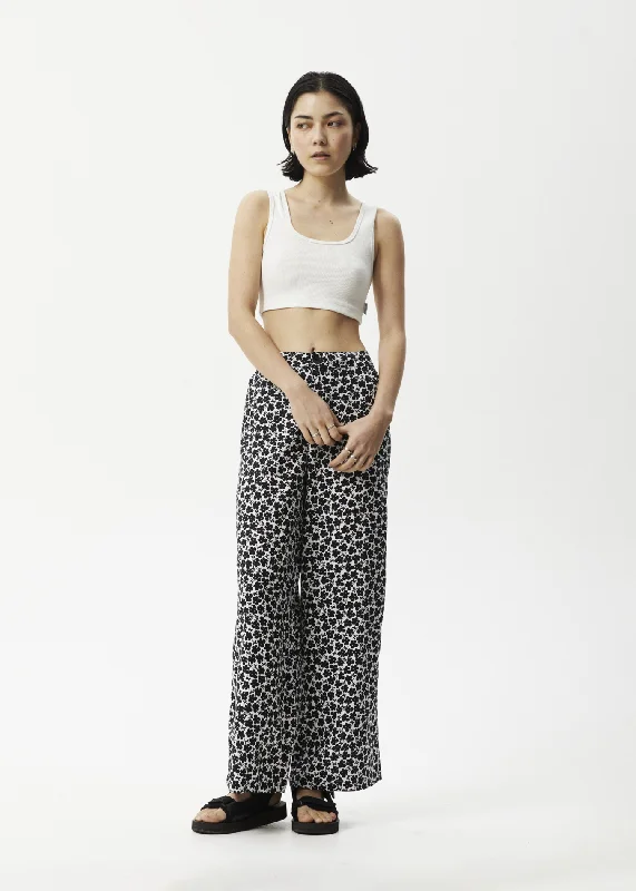 Free and comfortable AFENDS Womens Madeline Sienna - Wide Leg Pants - Black Floral