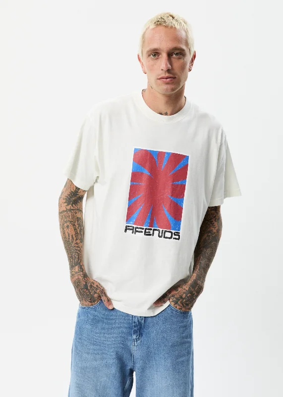 Retro Skirt Design AFENDS Mens Holiday - Boxy Graphic T-Shirt - Off White