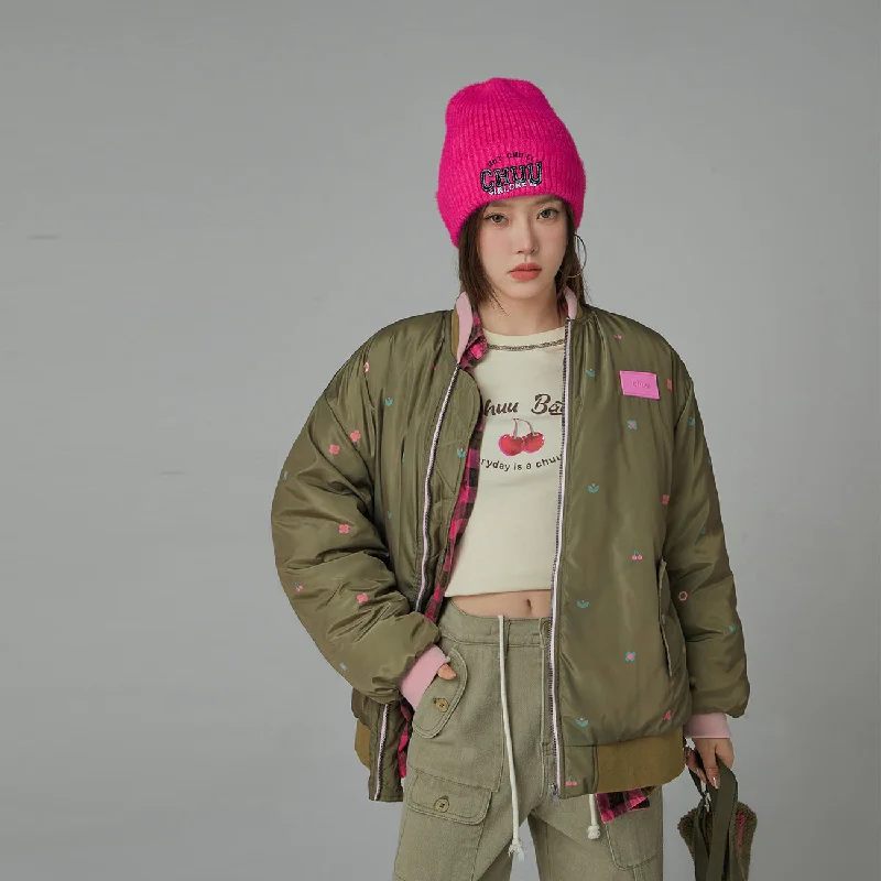 Letter embroidery Love The Moment Floral Jacket