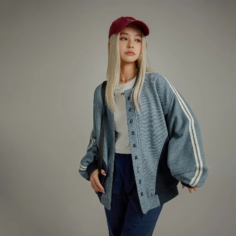 New Season Series Noe Vertical Logo Color Matching Loose Fit Jacket