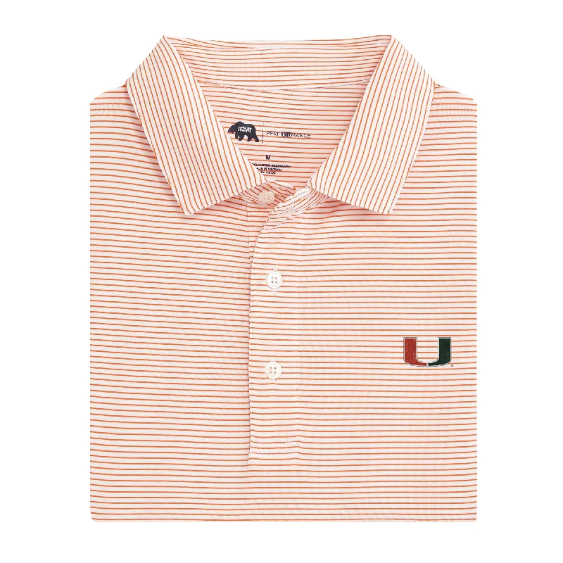 Embroidery Design Birdie Stripe Miami Performance Polo