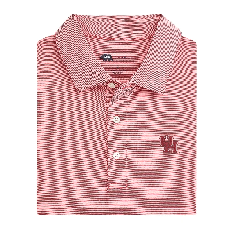 Fun and cute Hairline Stripe Houston Performance Polo