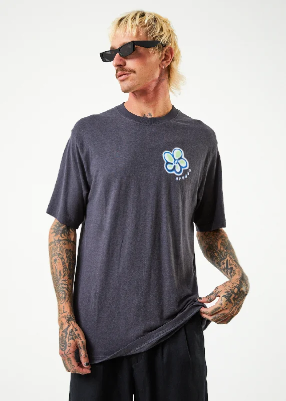 Style Design AFENDS Mens Rave - Retro Graphic T-Shirt - Charcoal