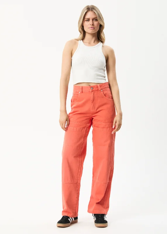 Relaxed Fit AFENDS Womens Moss - Denim Carpenter Jeans - Faded Orange