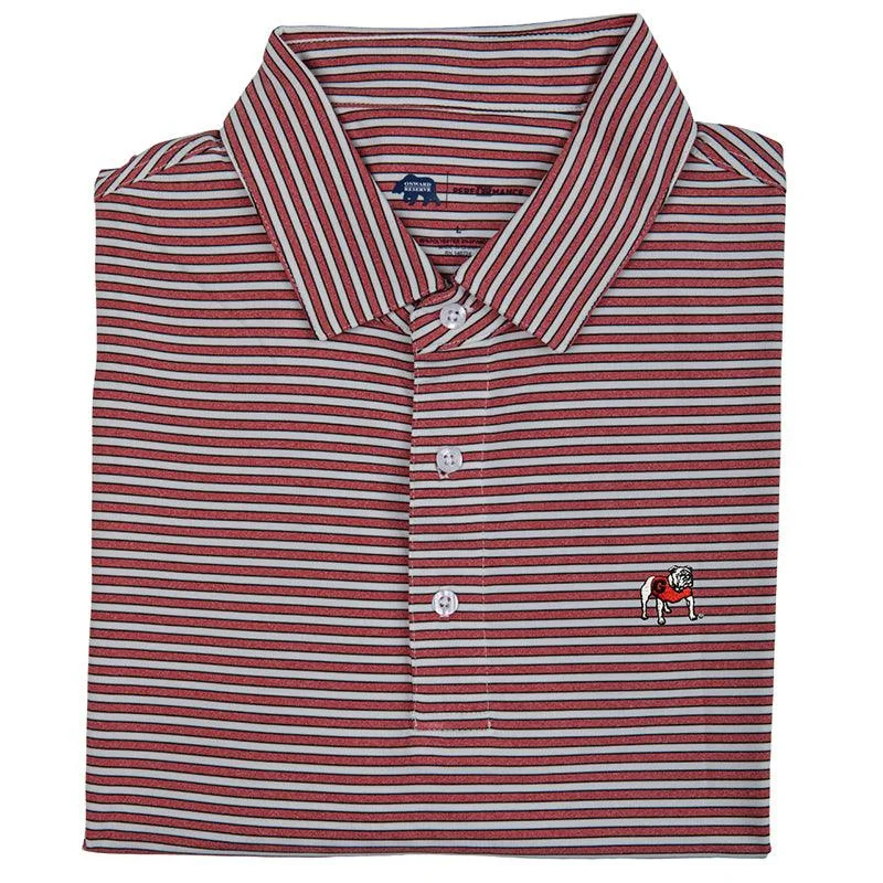 Street Letter Style Youth Mulligan Stripe Standing Bulldog Performance Polo
