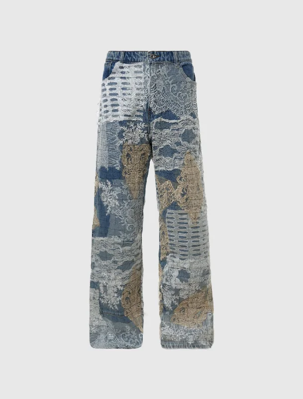 American Style GRID LACE DENIM