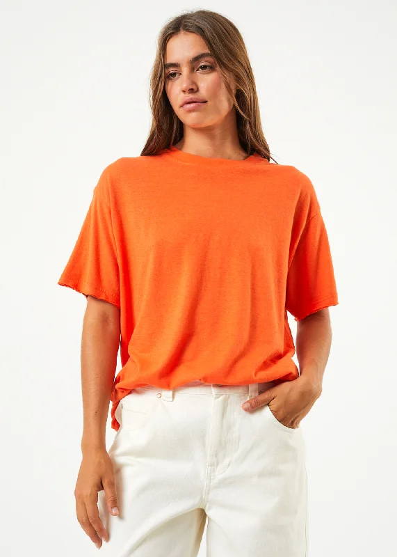 British Style AFENDS Womens Slay - Oversized Tee - Orange