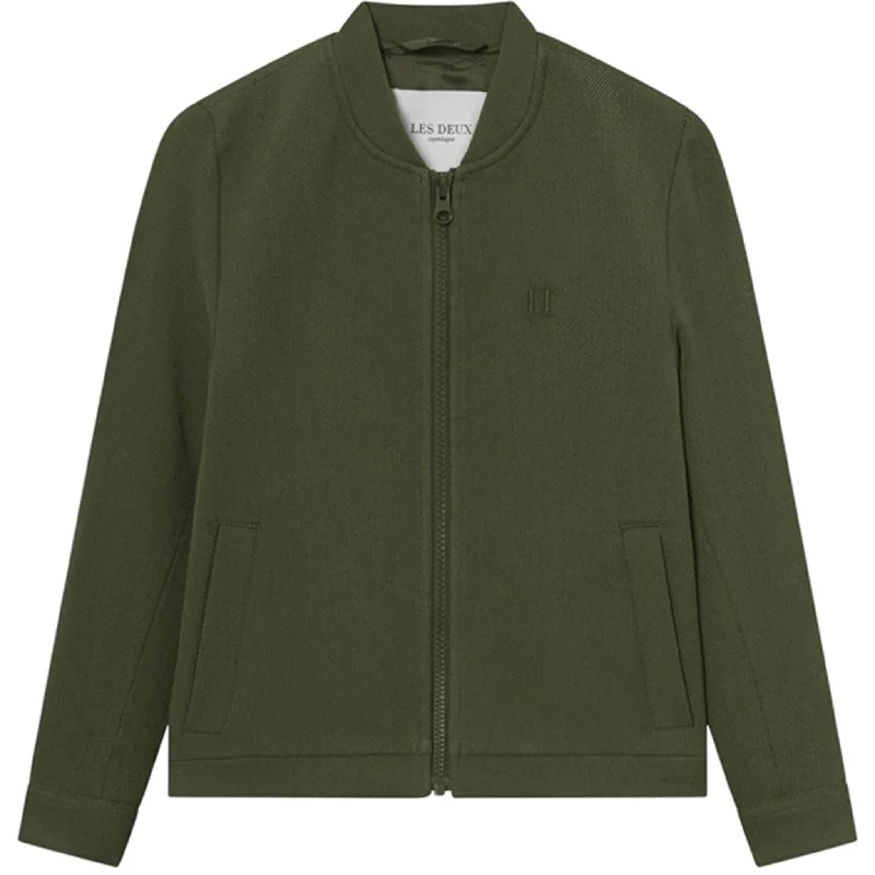 Spring Fashion Les Deux Kids Olive Night Melange Como Bomber Jacket 2.0