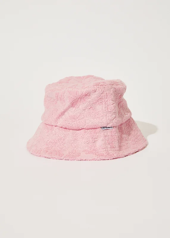 Sports Fitness Style AFENDS Unisex Rhye - Terry Bucket Hat - Powder Pink