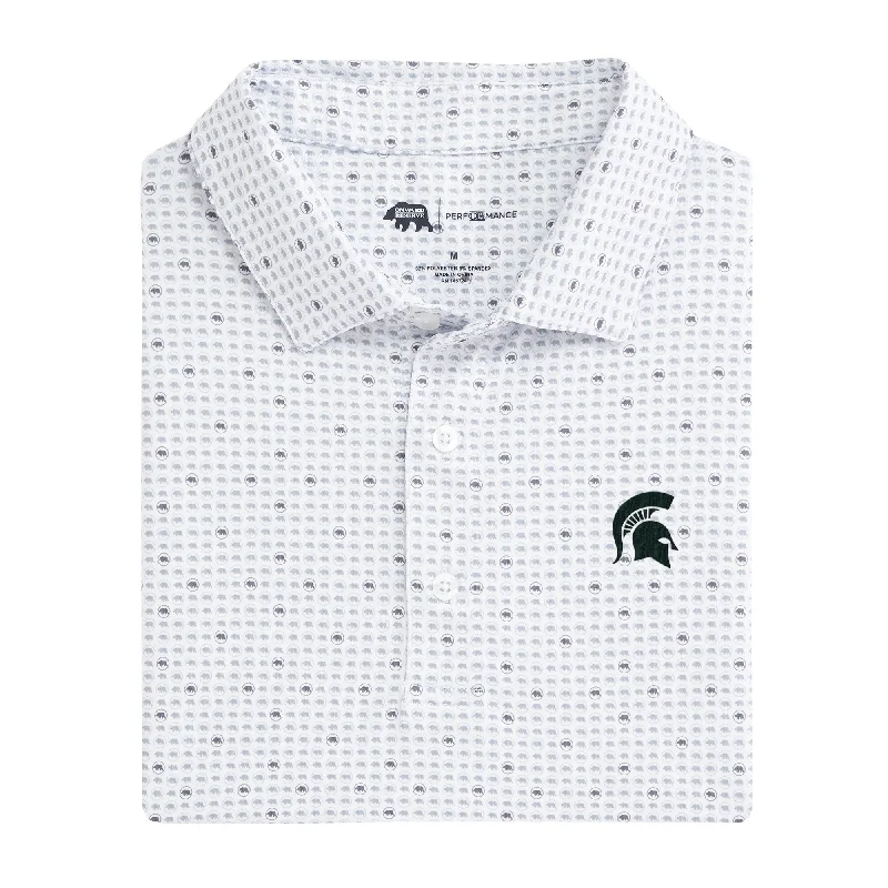 Elegant Wear Michigan State Tour Logo Printed Performance Polo
