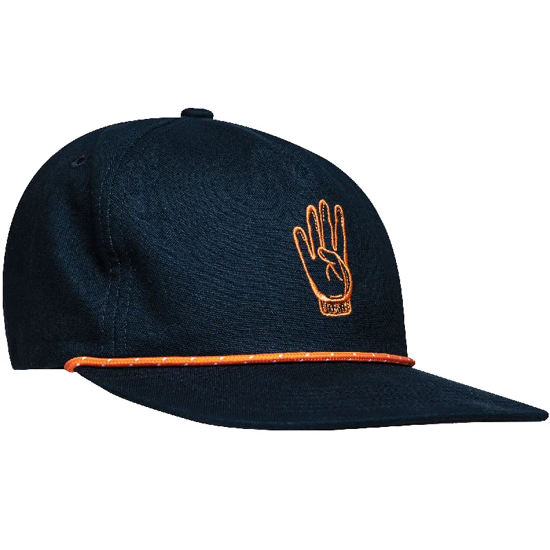 Fashion And Simplicity True Navy/Orange Fours Up Rope Hat