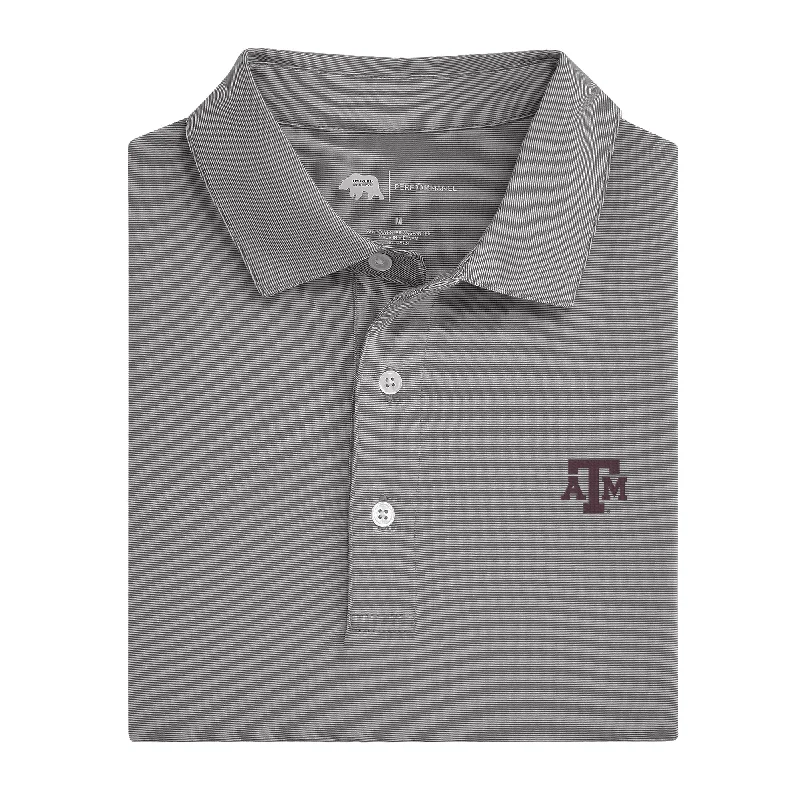 Trendy Wear Hairline Stripe Texas A&M Performance Polo