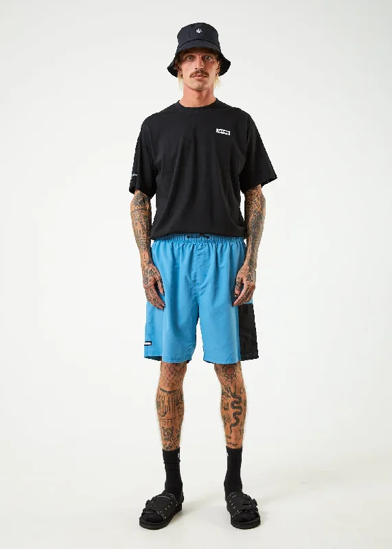 Refreshing Design AFENDS Mens Polar - Elastic Waist Spray Shorts - Dark Teal