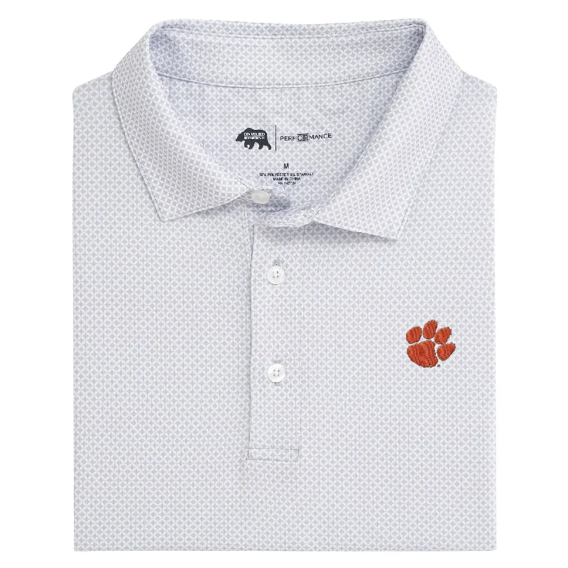Modern Comfort Clemson Scope Printed Performance Polo - Mirage Grey