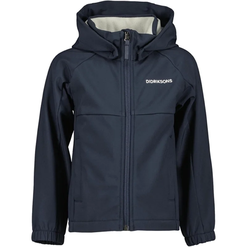 Exquisite Embroidery Didriksons Navy Troel Kids Jacket