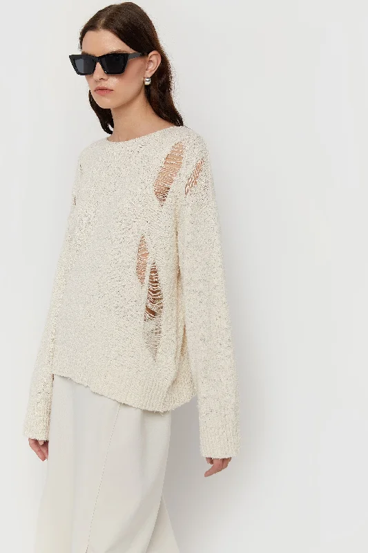 Leisure And Entertainment DISTRESSED OVERSIZED SWEATER
