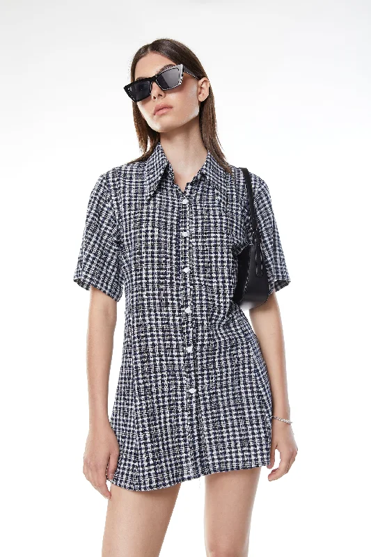 Retro Woolen Jacket PLAID MINI DRESS