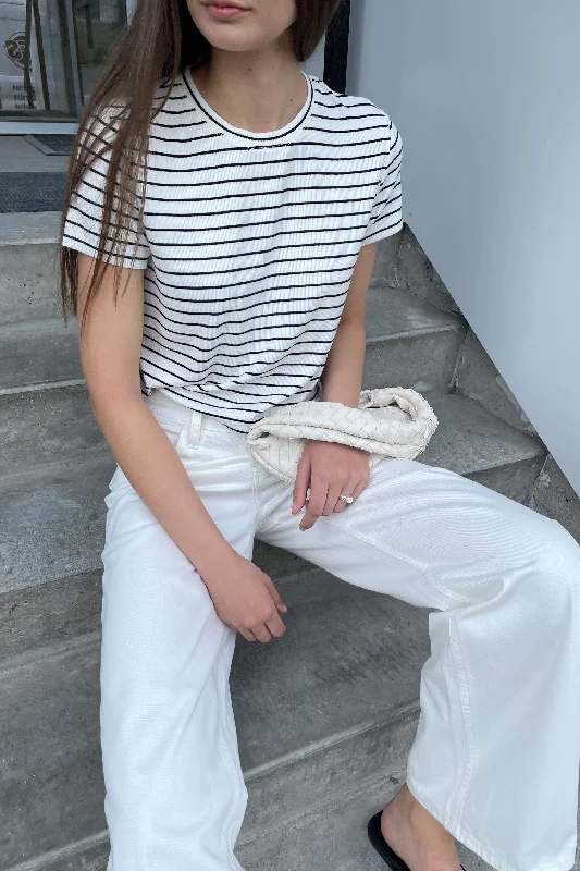 Modernism CROPPED STRIPED T-SHIRT