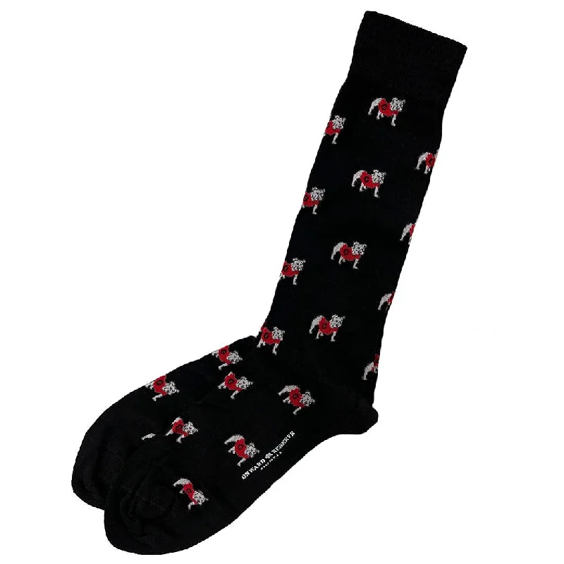 Trendy And Casual Standing Bulldog Mid-Calf Cotton Socks