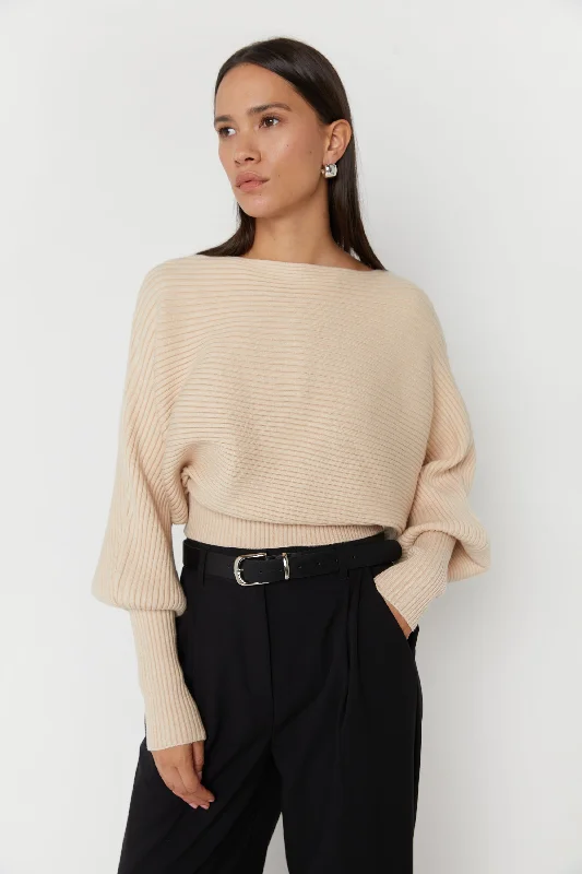 Warm Winter Series CROPPED RIBBED SWEATER