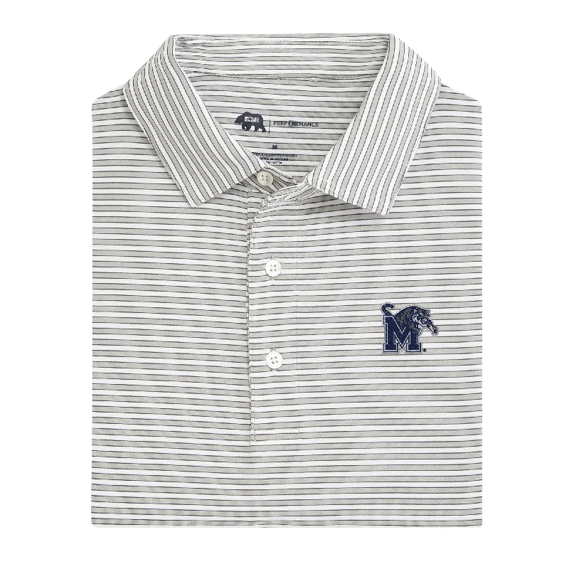 Hip-hop Style Mulligan Stripe Memphis Performance Polo