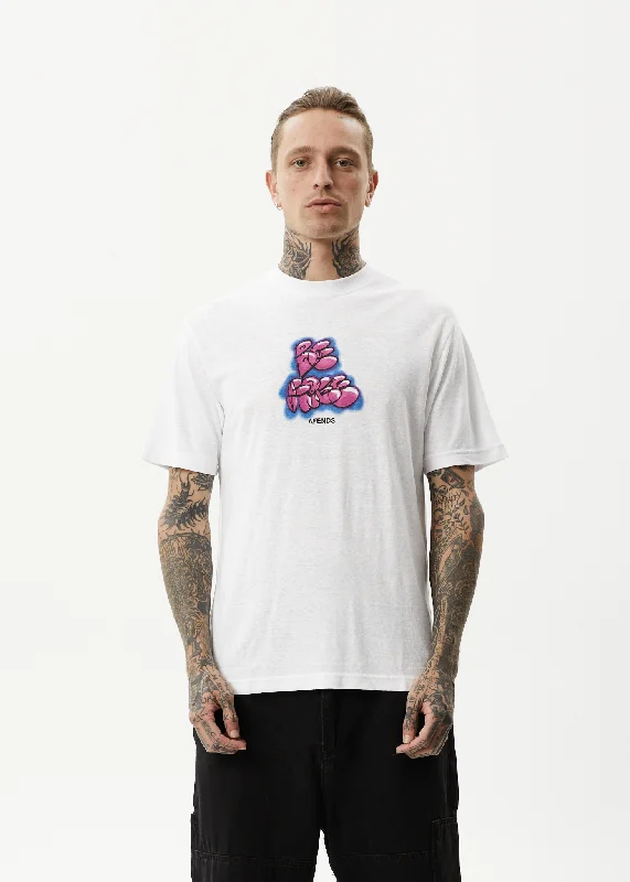 Street Casual Style AFENDS Mens Planetary - Retro Graphic T-Shirt - White