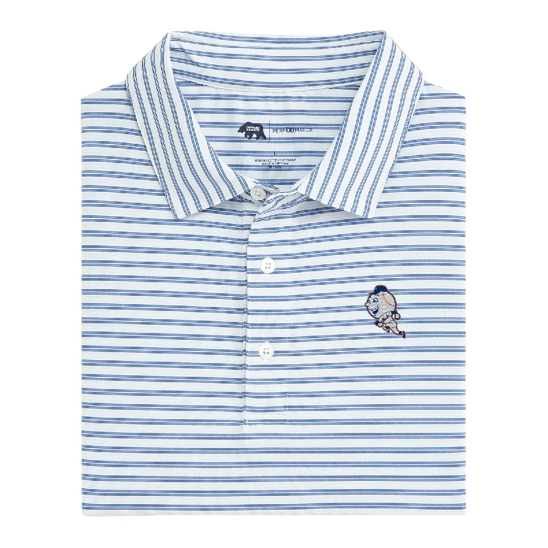 Easy Chic New York Mets Cooperstown Wedge Stripe Performance Polo