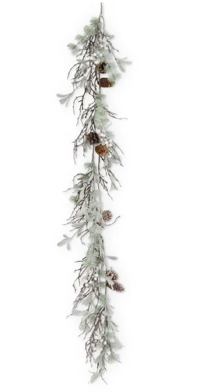 Practical Style 54307C 72" Glittered Twig Berries Garland