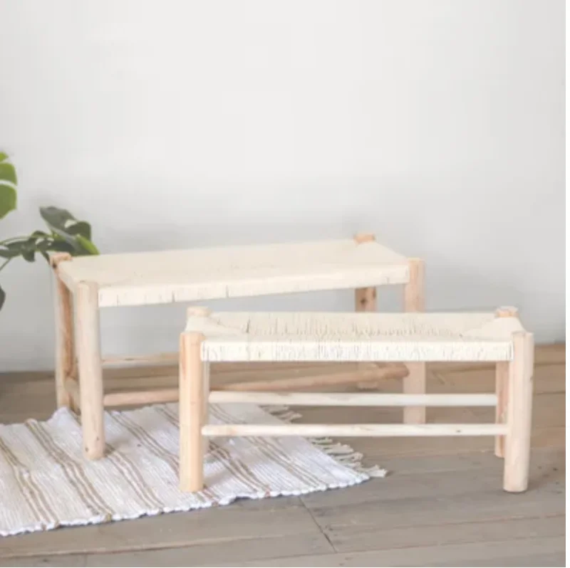 Classic Cotton Rope Woven Bench Set