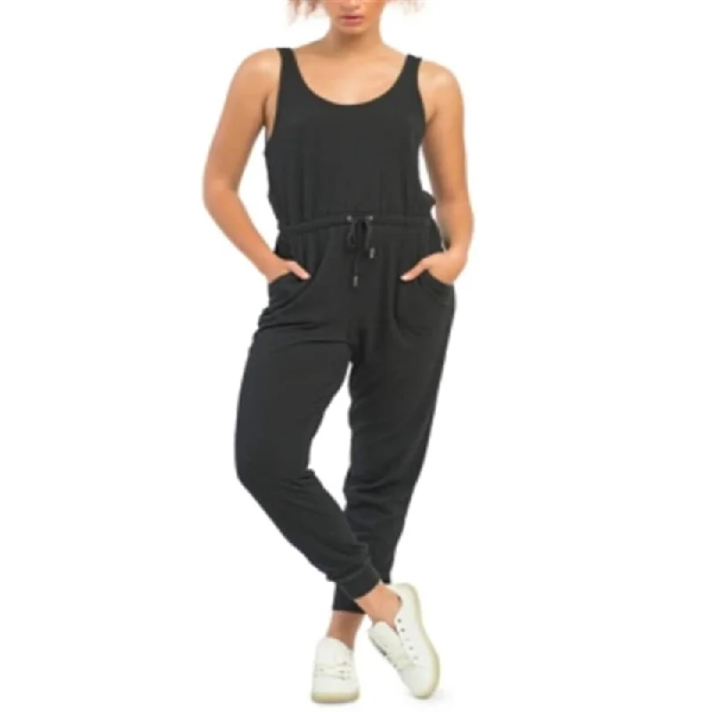 Luxury Classic Black Tape Women's Ribbed Knit Jumpsuit Black Size P/S