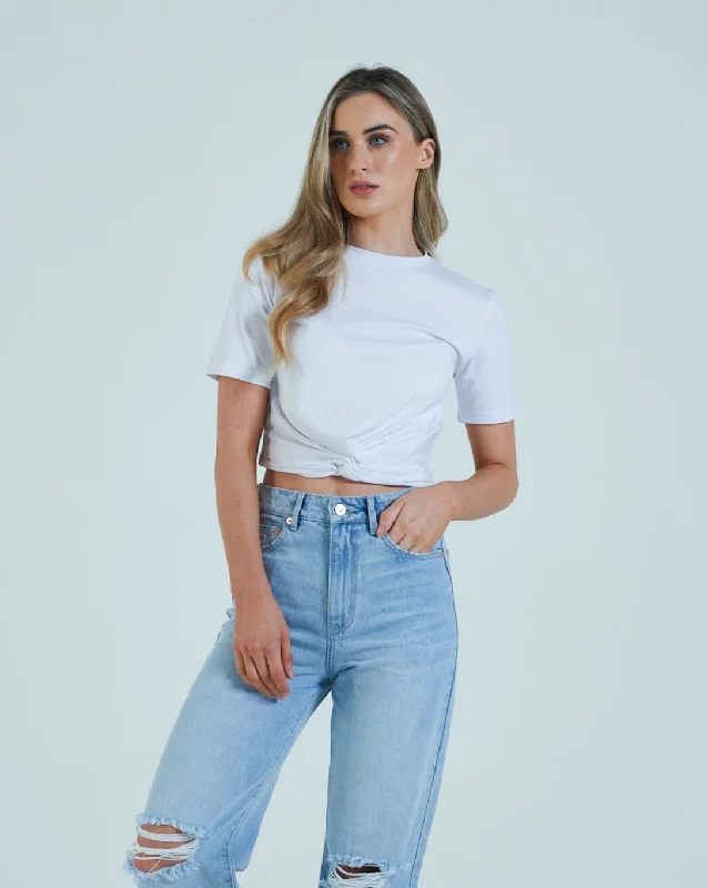 High waist design Greer Tee Optic White