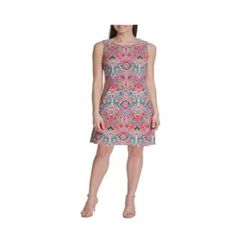 Windbreaker fashion Tommy Hilfiger Women's Printed a Line Dress Red Size 4