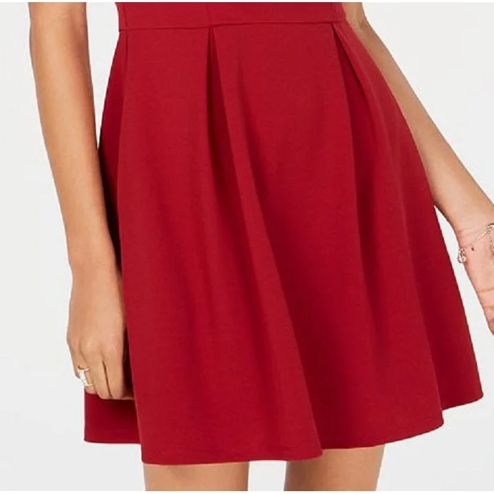 Denim Design Speechless Women's Sleeveless Jewel Neck Short Fit Flare Party Dress Red Size Xx-Large Denim Design Speechless Women's Sleeveless Jewel Neck Short Fit Flare Party Dress Red Size Xx-Large