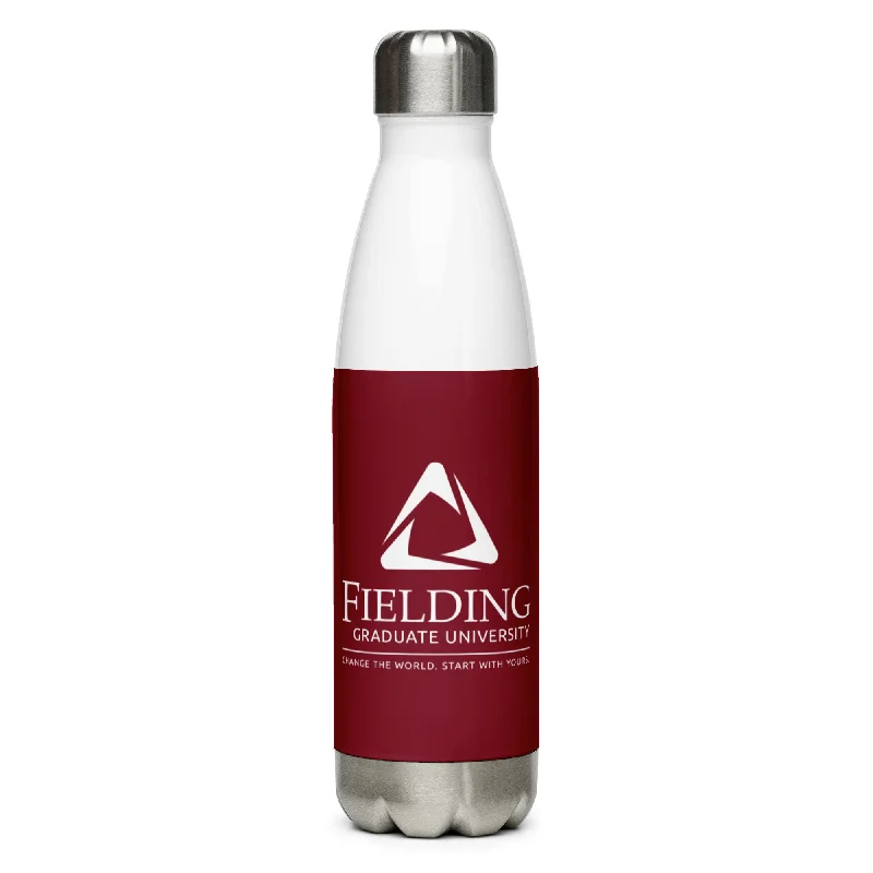 Knowledge And Elegance Stainless Steel Water Bottle - Merlot | Fielding Logo