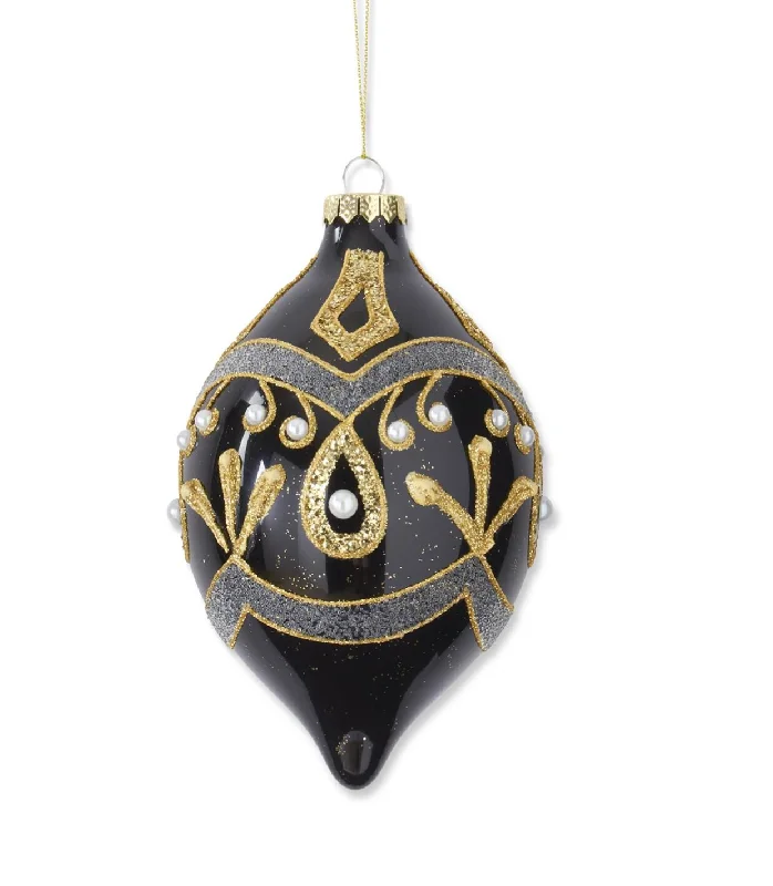 Comfortable Looks 55362B 6.5" Gold Teardrop Ornament