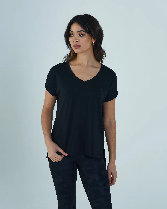 Retro Stripes Lake T-Shirt Black