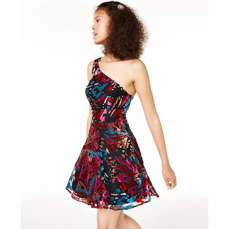 Simple Design City Studios Women's Sleeveless Micro Mini Fit Flare Party Dress Red Size 9