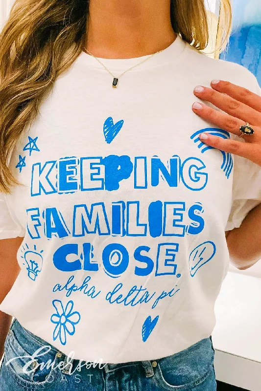 High-end Design Alpha Delta Pi Keeping Families Close Doodle Tee