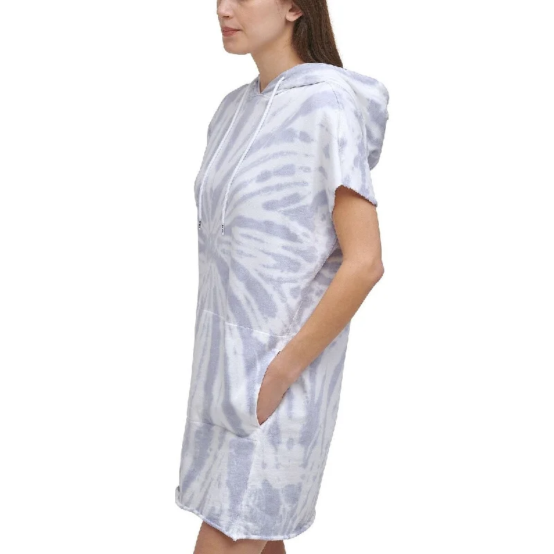 Light And Breathable Dkny Women's Cotton Tie Dyed Dress Blue Size X-Large