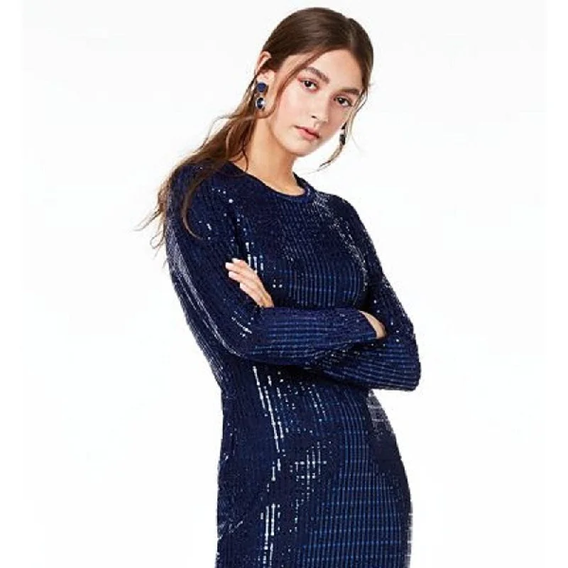 Classic And Versatile Morgan & Company Junior's Metallic Bodycon Dress Blue Size Small
