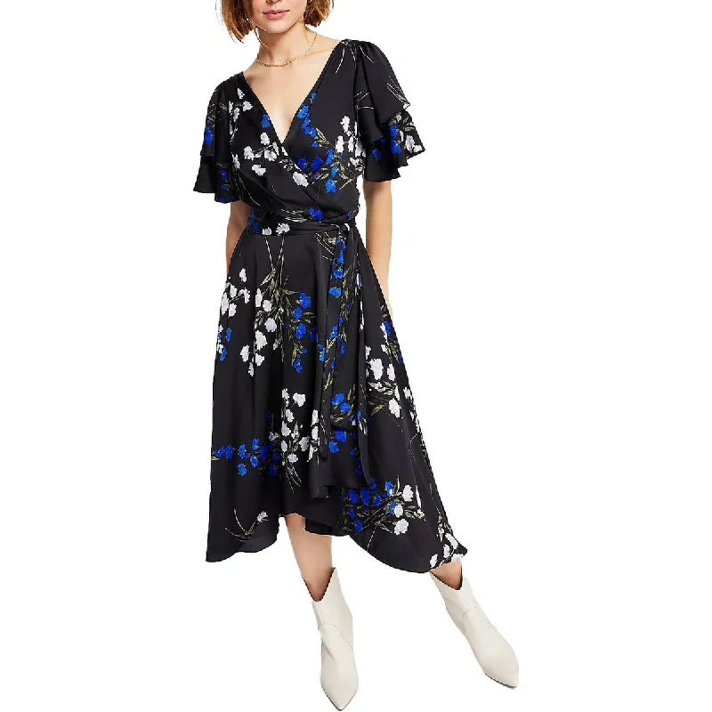 Urban Chic Dkny Women's Belted Midi Wrap Dress Black Size 2