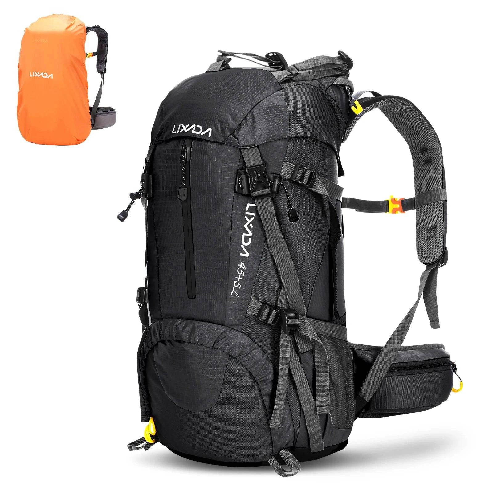 Elegant Classic Lixada 50L Hiking Backpack Water Resistant Outdoor Sport Knapsack Camping Travel Pack Climbing Trekking Bag with Rain Cover
