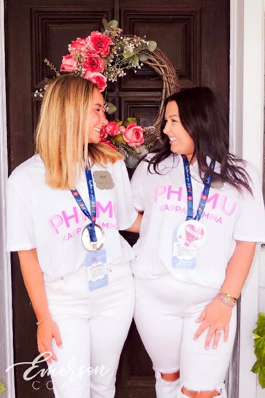Minimal Classic Phi Mu White Philanthropy Henley
