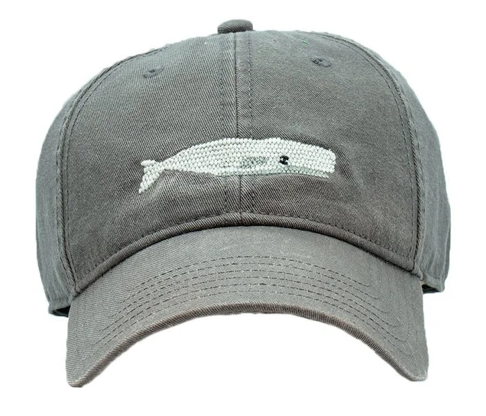 Elegant And Noble Harding Lane Adult White Whale Baseball Hat in Dark Grey