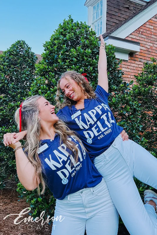 Sports Casual Style Kappa Delta Navy Recruitment Henley Tee