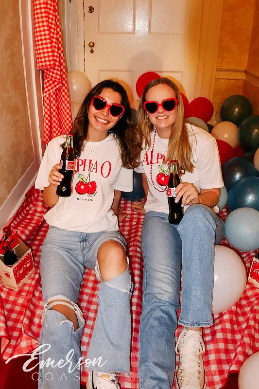Luxury Classic Alpha O Cherry Bomb Bid Day Tee