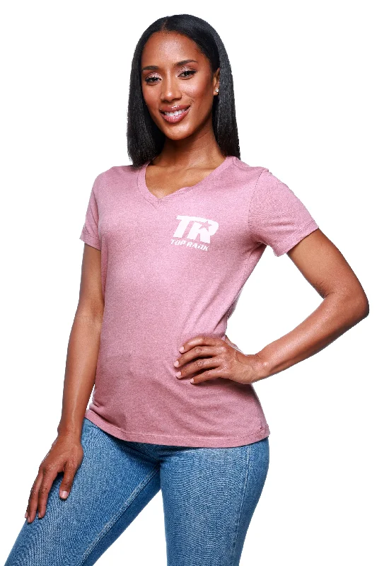 Fresh And Elegant Mauve Top Rank Women's V-Neck T-Shirt